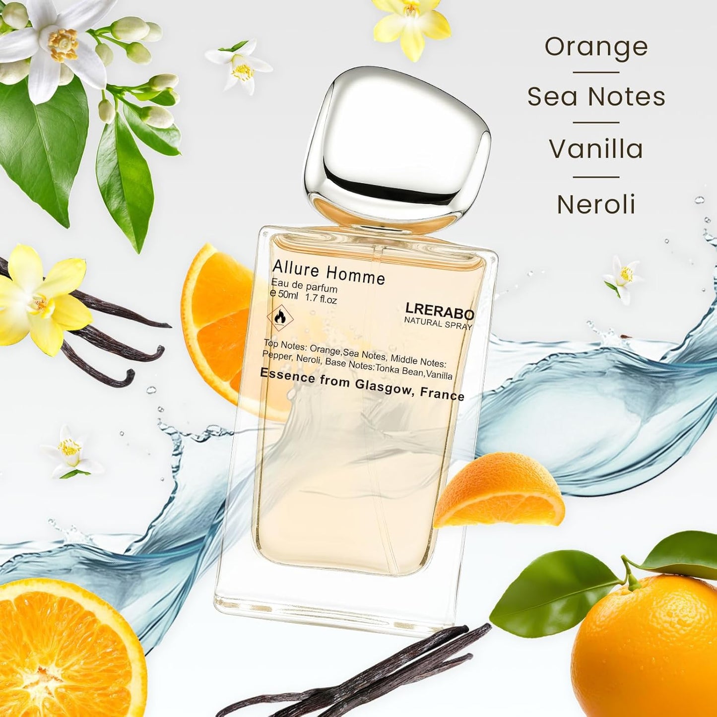 Woodsy Spicy Eau de Parfum - Inspired by Cha. Allure Homme Sport Cologne for Men, Perfume with White Musk, Tonka Beans, Amber, Orange - Fragrance Spray 50 ml | 1.7 oz