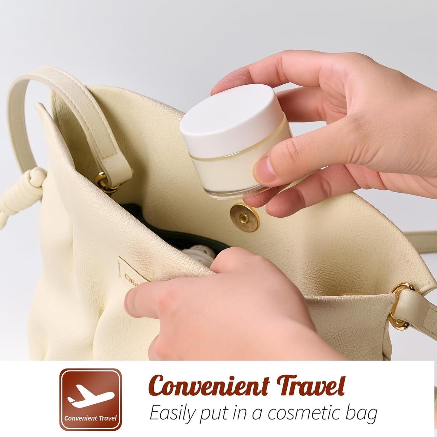 1oz Glass Jar with Lid, Hoa Kinh 25Pack Clear Round Containers Cosmetic Glass Jars with Inner Liners and White Lids Travel Jars for Storing Lip and Body Scrub, Lotion, Body Butter, Bath Salts, Liquid