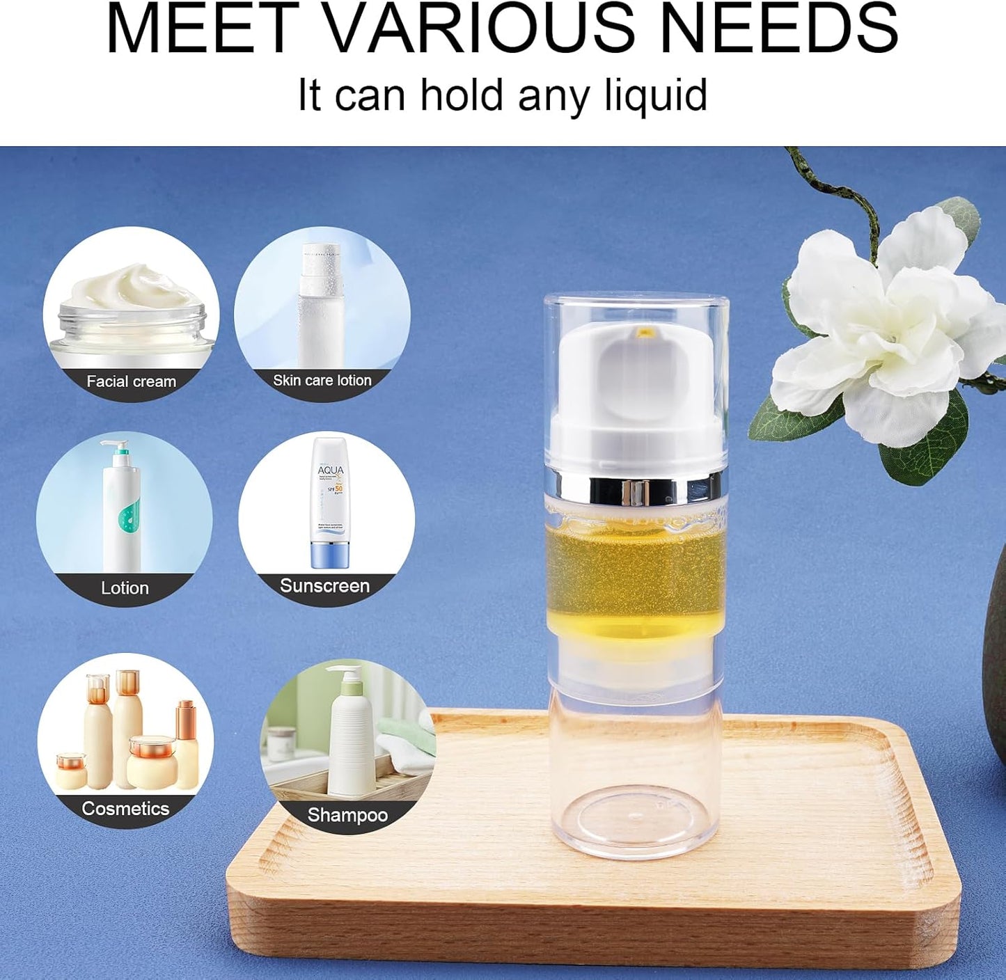 Cosywell Airless Pump Jars 3.7oz/110ml 4 Pack Pump Bottle Dispenser Empty Moisturizer airless Pump Bottles Cosmetic Pump Container Travel Pump Bottles for Toiletries Shampoo Lotion and Cream Clear