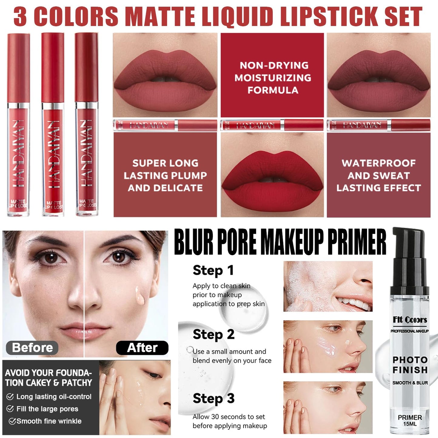 All in One Makeup Kit for Women Full Kit, Make Up Gift Set for Women Teens Girls, Includes Eyeshadow Foundation CC Lipstick Mascara Brush Sponge Brow Powder Soap Eyeliner Primer Contour Cosmetic Bag