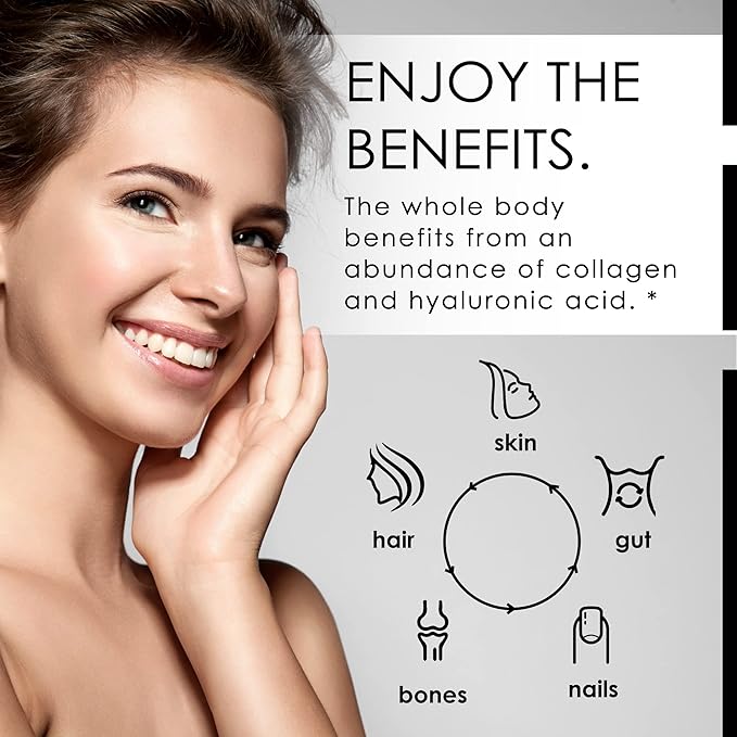 Amino Collagen C with Hyaluronic Acid (60 Servings _ 16oz _456g) - Non-GMO Marine Collagen Peptides - Hydrolyzed Powder - Unflavored - No Sugar - For Firm Skin, Hydration, Healthy Joints and Gut.