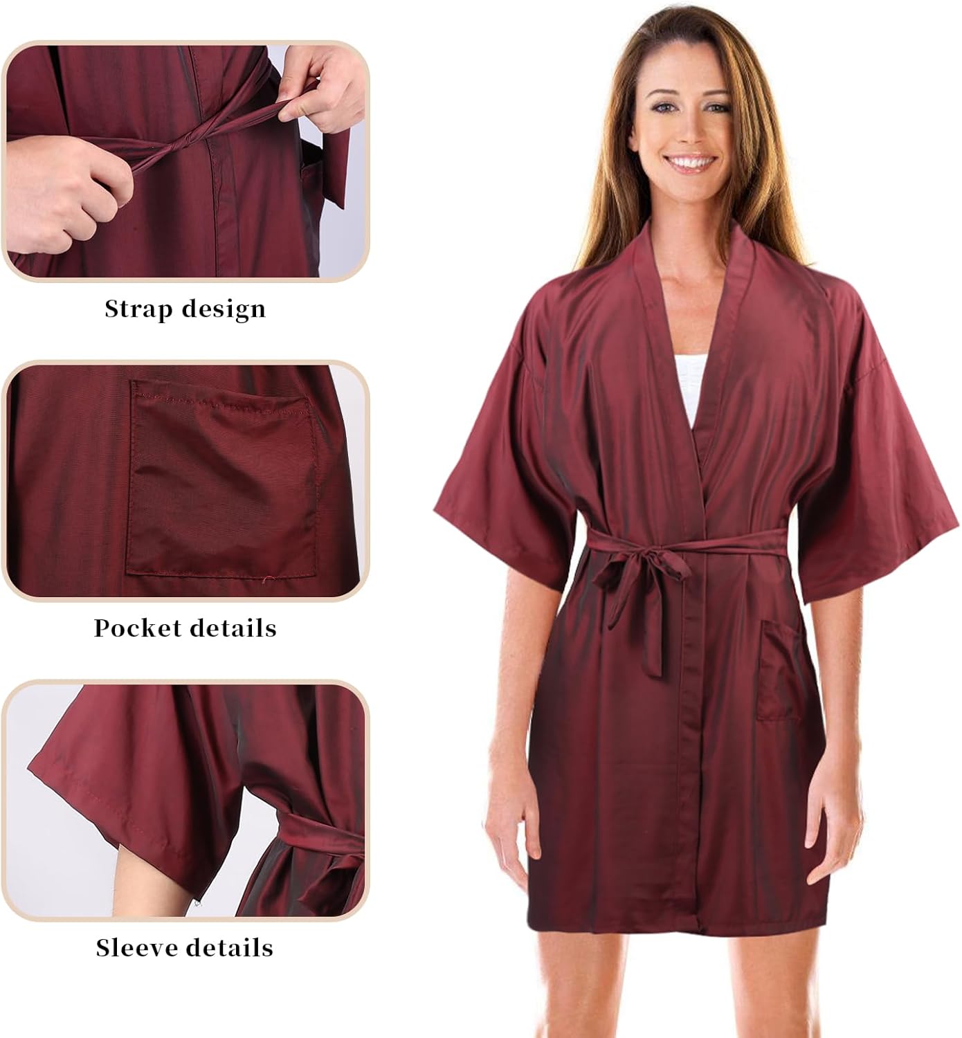 Salon Client Gown Robes Cape Hair Cutting Smock with Adjustable Tie for Hair Cutting Barber Hairstyling