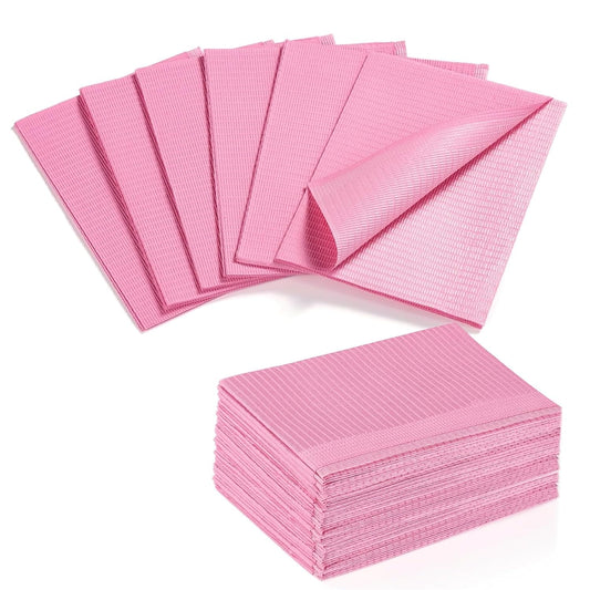 Makartt Disposable Nail Mats: 20 Pcs Fordable Nail Paper Towels for Table Acrylic Practice Sheet 3 Ply Waterproof Nail Art Table Mats Clean Pads for Salon Manicure Tattoo Pink