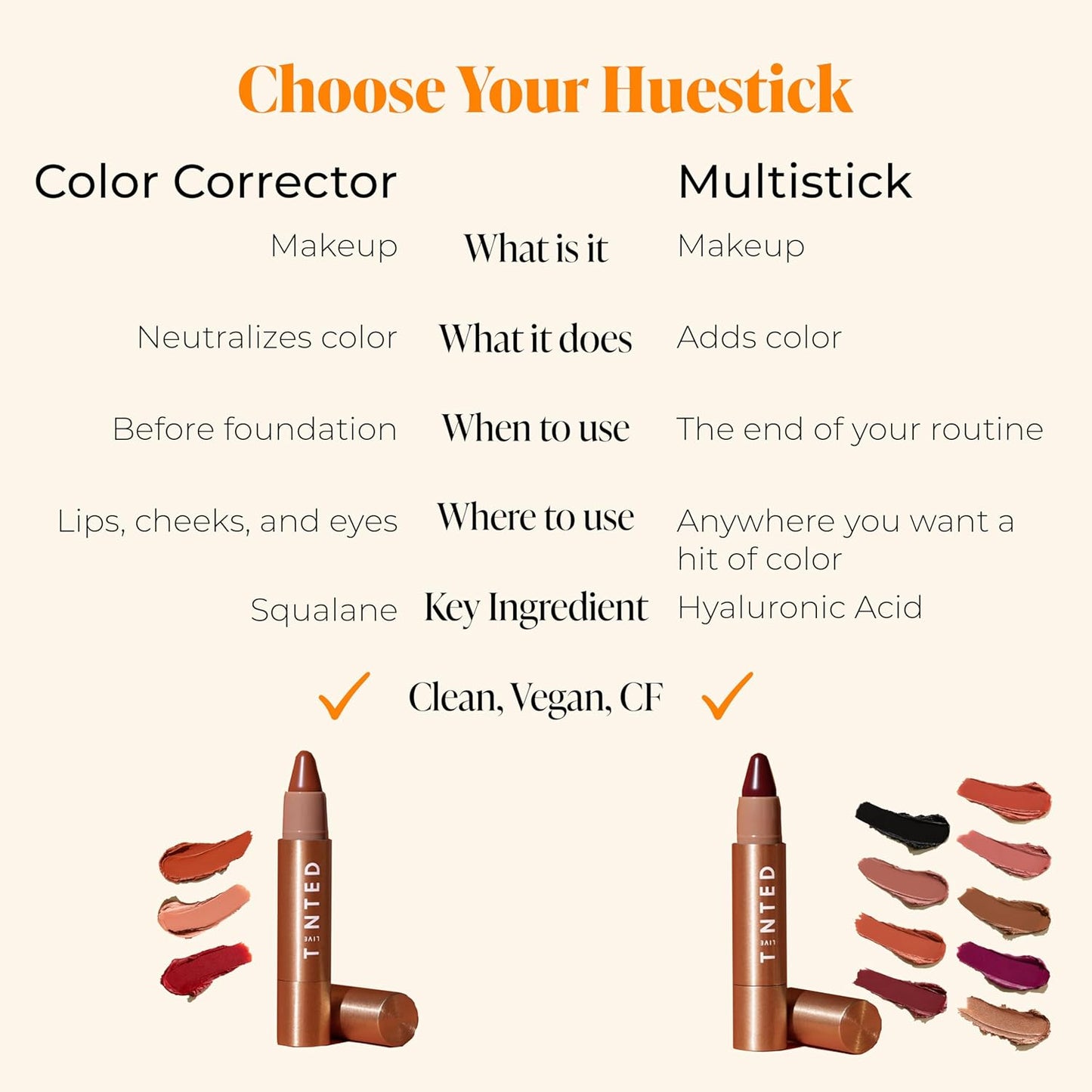 Live Tinted Huestick Multistick: Eye, Lip, & Cheek All In One Makeup stick with Hyaluronic Acid, Squalane, Twistable Crayon Design, Vegan Formula, Made for a Creamy Blendable Feel, Balance 3g / 0.1oz
