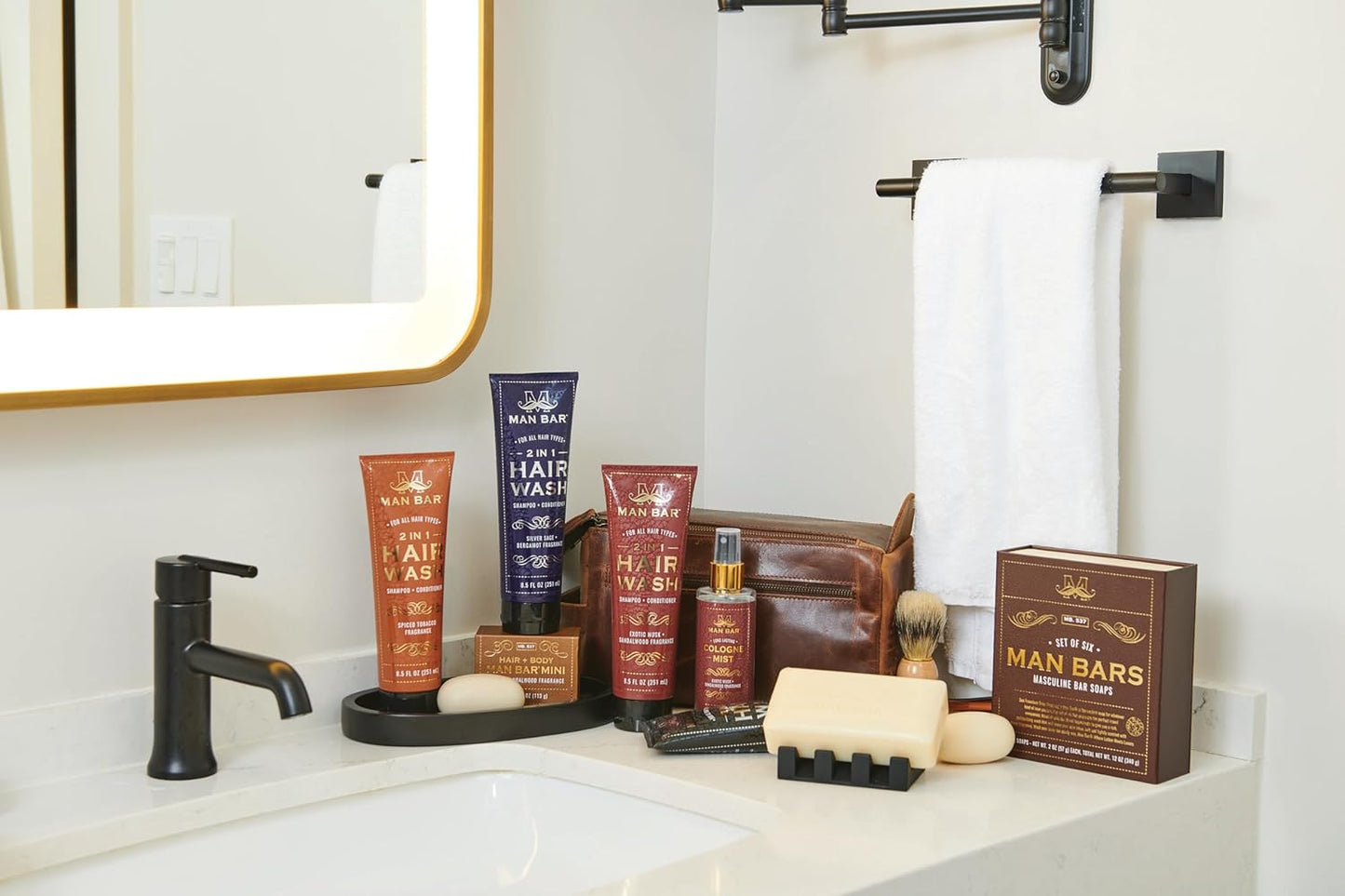 San Francisco Soap Company MAN BAR Cologne Mist Midnight Amber - Long Lasting - Created with the Man in Mind - 6 fl oz