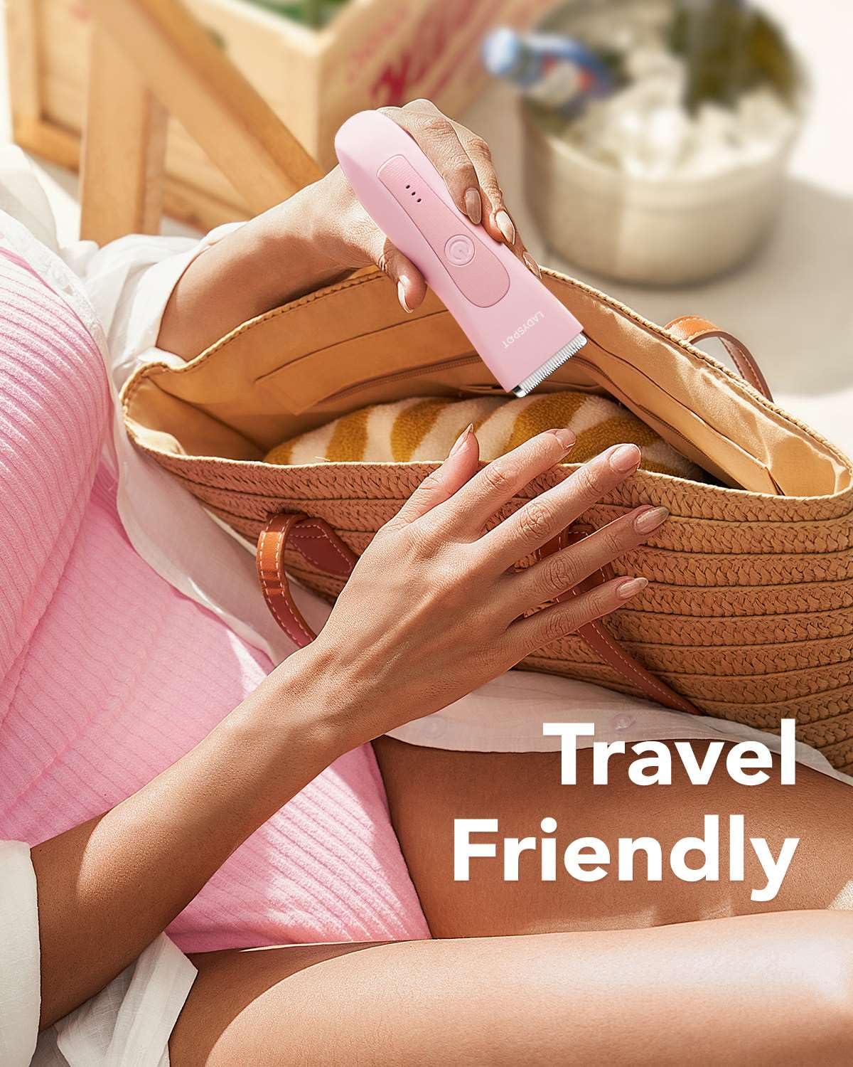 MANSPOT LADYSPOT™ Hair Finishing Trimmers, with 3 Guard and Replaceable Ceramic Blade Heads, LADYSPOT™ Hair Shaver Kit Sets (Women-Pink-Version)