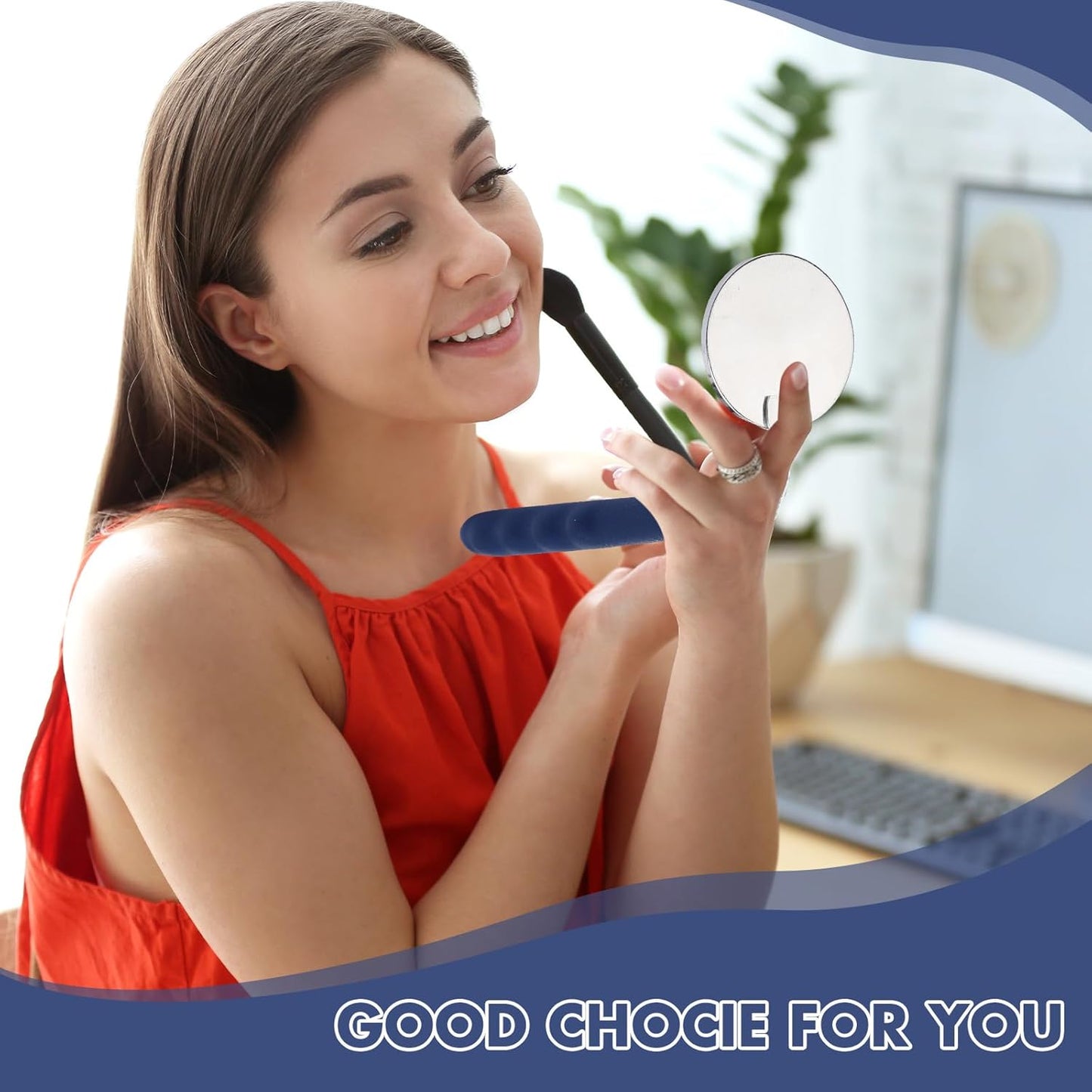 3 Pieces Telescoping Inspection Mirror Stainless Steel Extendable Mechanic Mirror with Long Handle Tool for Technicians Mechanics Contractors (Blue)