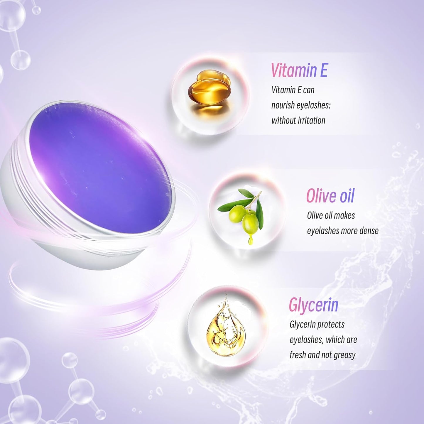 Lash Glue Balm,Eyelash Lift Adhesive Gel，Strong Viscosity and Quick Drying ，Strong Hold with 2 in 1 Treament of Lifting and Nourishing，Lash Lift Tools Strong fix for Lashes 0.71Oz/20G (Purple)