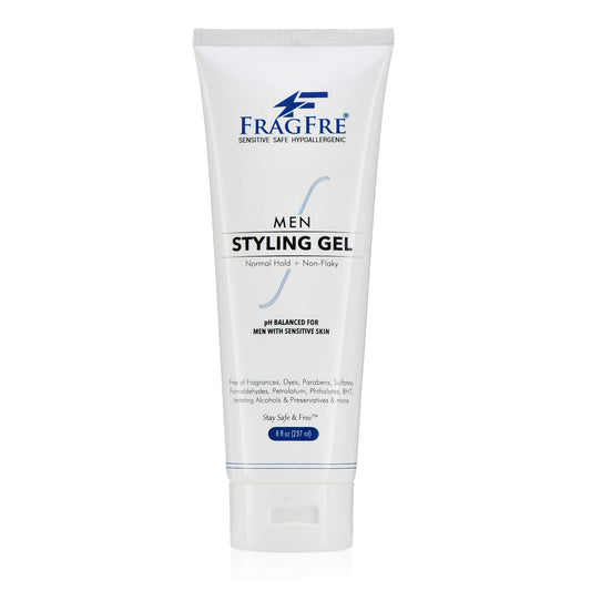 Men Hair Styling Gel Fragrance Free 8 oz - pH Balanced for Men with Sensitive Skins - Not Too Firm or Too Light - Just Normal Hold for Normal Hair Styles - Hypoallergenic (Bumps Be Gone!)