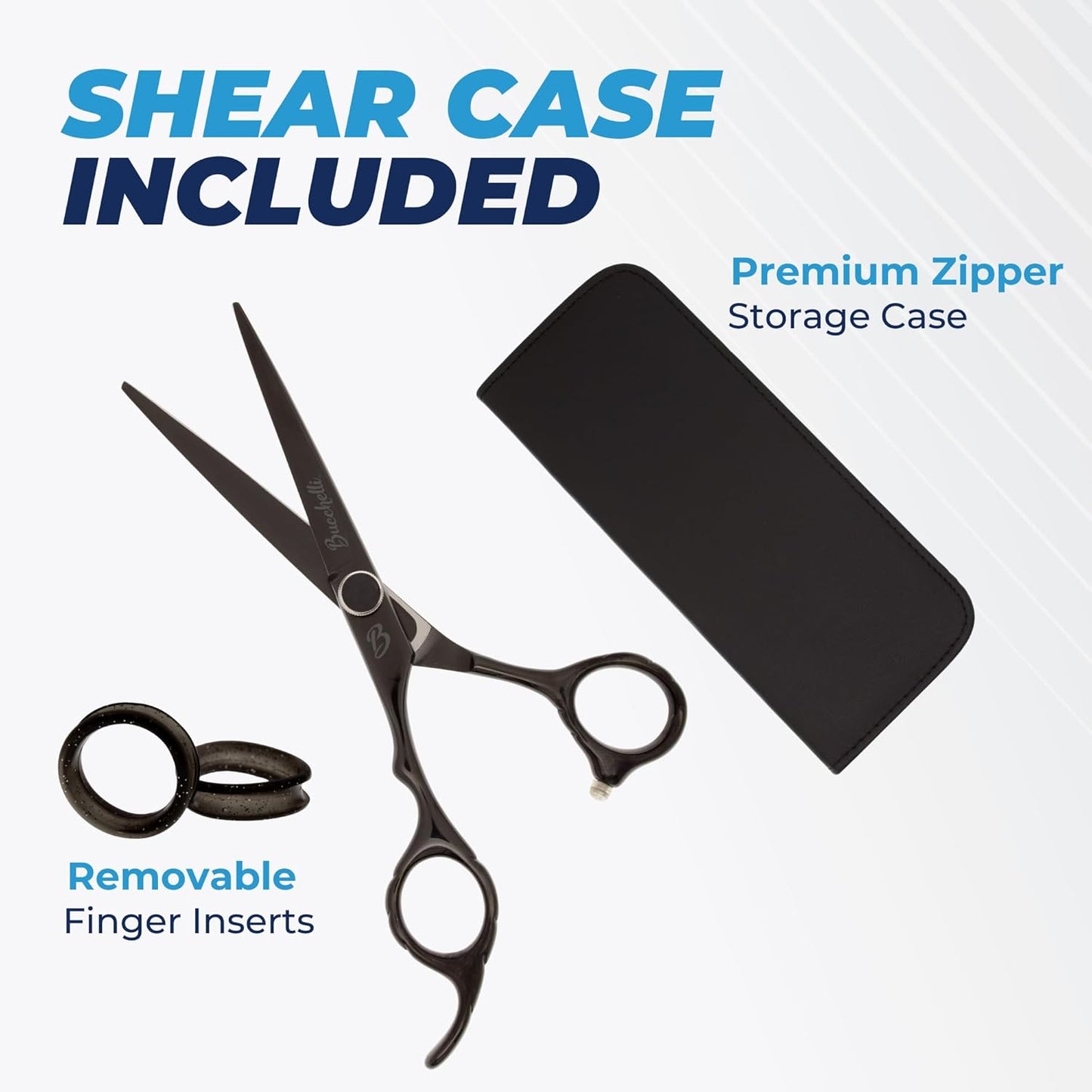 6 Inch Left Handed Hair Cutting Scissors Professional - Japanese 440A Inch Barber Scissors - Micro Bevel Edge with Adjustable Tension Knob (Black Left 6")