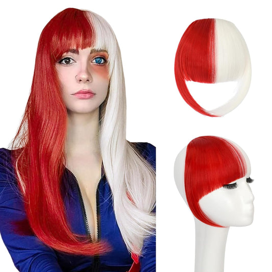 Bangs Hair Clip in Bangs, Fake Bangs Natrual Clip in Hair Extensions, Easy to Use Faux Bangs Clip on Bangs, French Bangs Fringe with Temples Hairpieces Curved Bangs for Cosplay