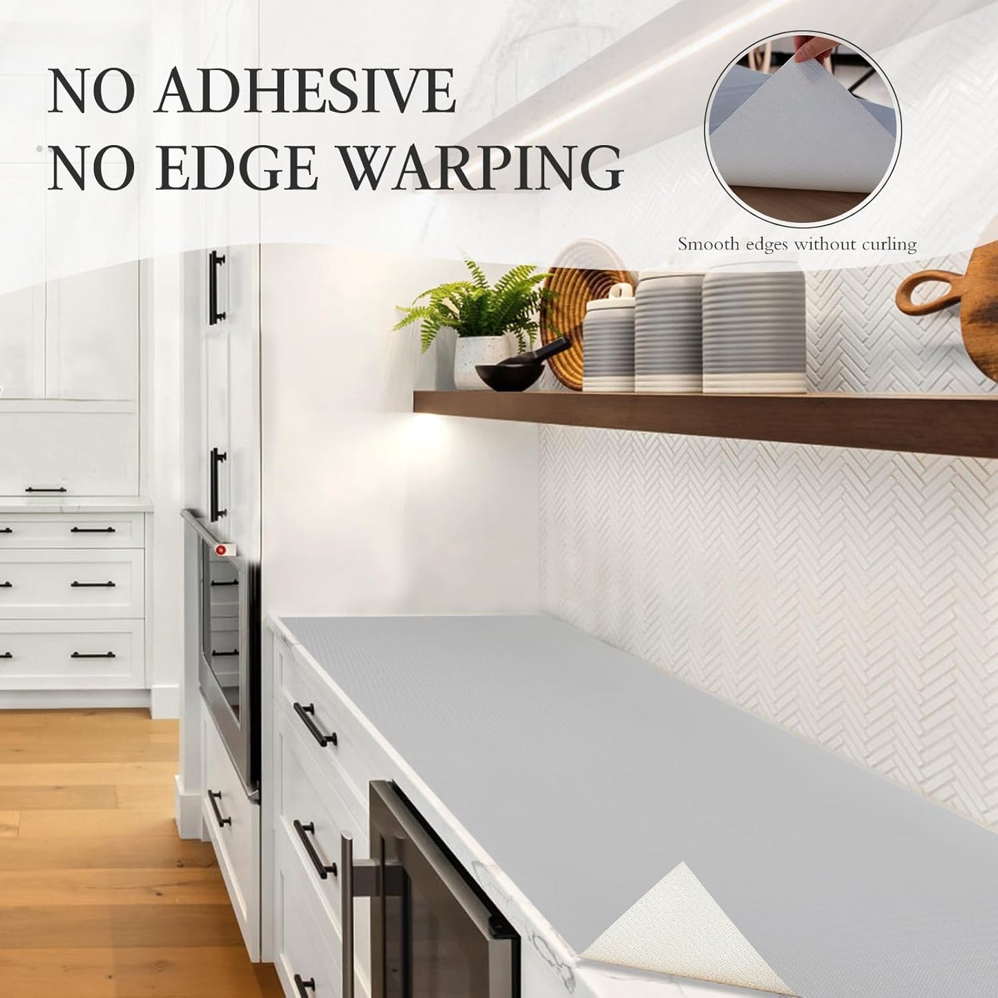 Beautysaid Shelf and Drawer Liner for Kitchen Cabinet, Non Adhesive Non Slip Shelf Paper Waterproof Washable Thickened for Dresser Pantry Shelve Bathroom Protector Liner(Light Grey,12 in x 10 FT)