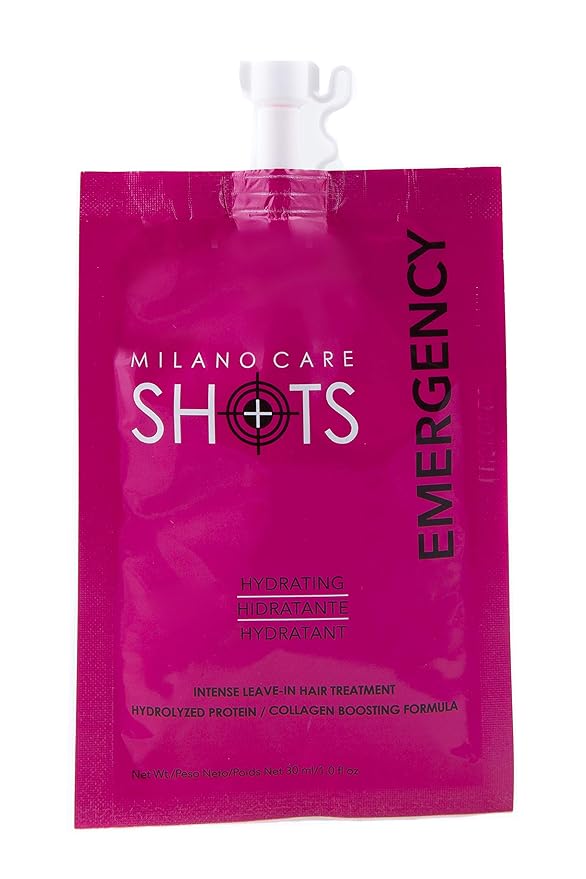 Shots – Emergency Keratin Mask – Nourishing Collagen Hair Treatment with Biotin – Hydrating Deep Conditioner for Dry or Damaged Hair – Leave-In Protein Mask, 2x1-1 fl oz Packet