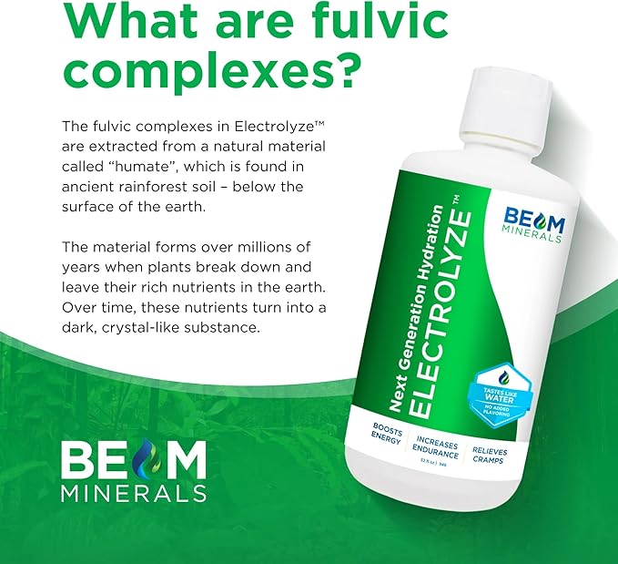 Beam Minerals Electrolyze | Electrolyte Imbalance Solution | Gold Standard Electrolytes Replenishment | Electrolyte Supplement Liquid | Fulvic Acid Trace Mineral Micronutrients Supplements | 32 fl Oz