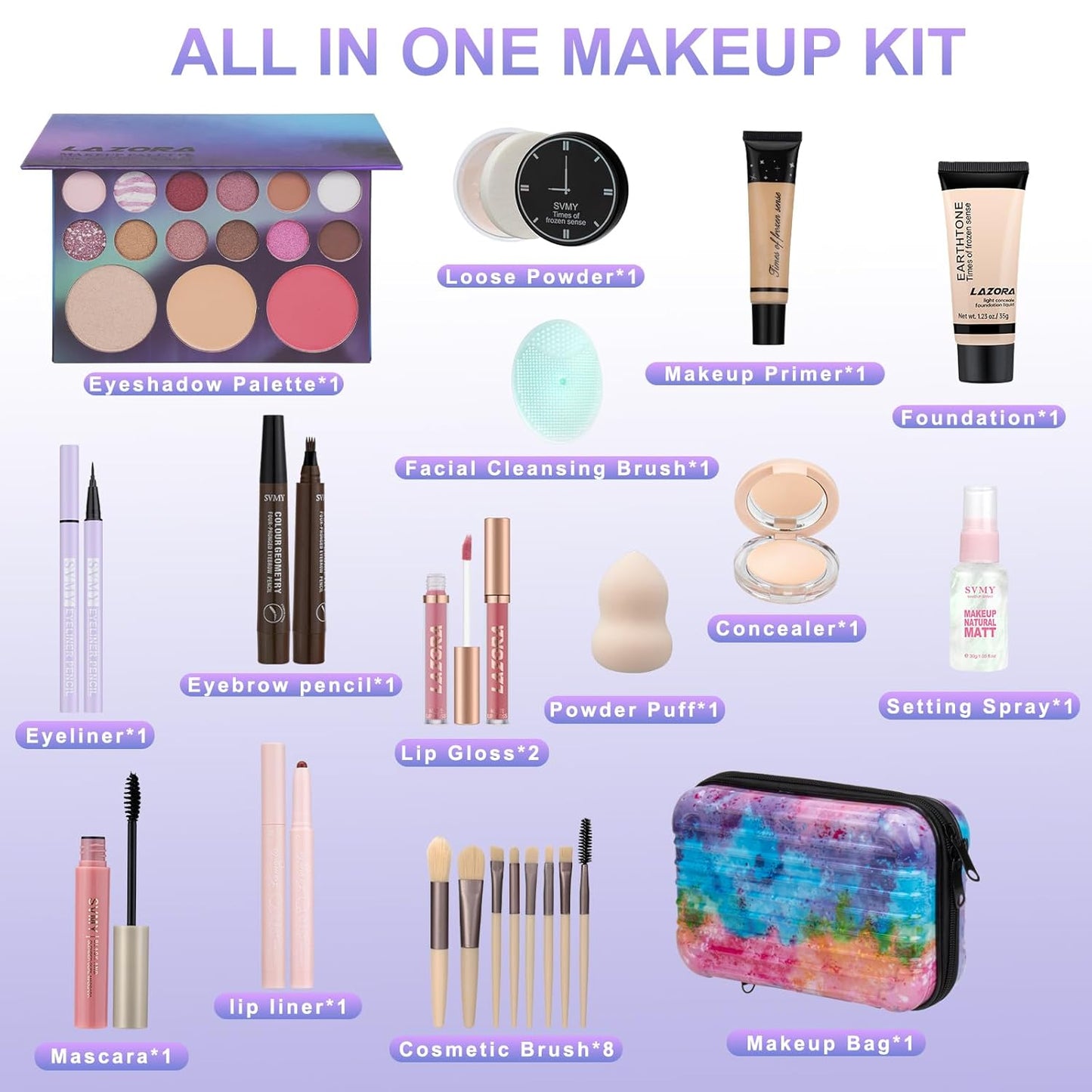 Makeup Kit for Teens Makeup Gift Set for Beginners Teenager Makeup Sets Travel Makeup Kits for Teenagers Girls 14-16 Make Up Kit for Teen & Girls