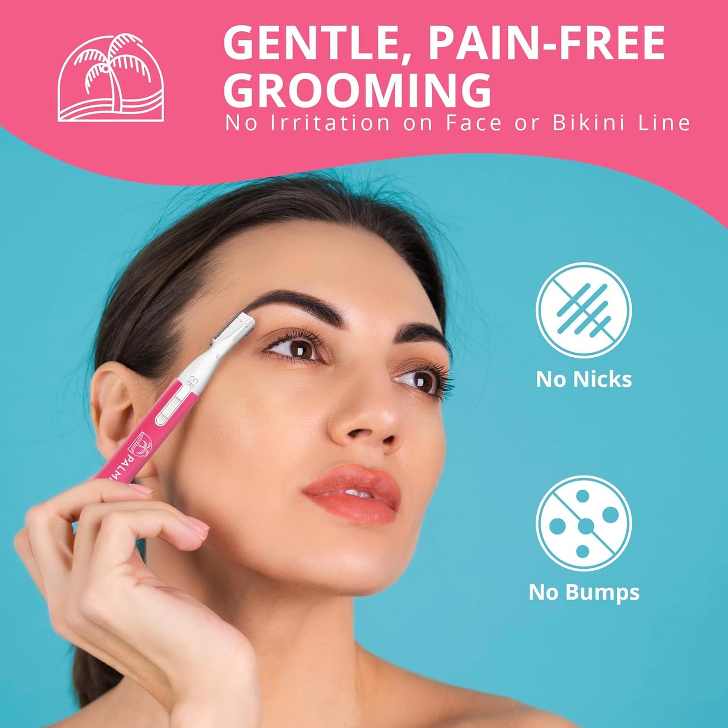 Facial Hair Trimmer for Women Facial Hair Removal, Womens Shaver for Upper Lip Chin Eyebrow, Compact Dual Blade Electric Razor for Ladies Face Hair Remover - Color Varies