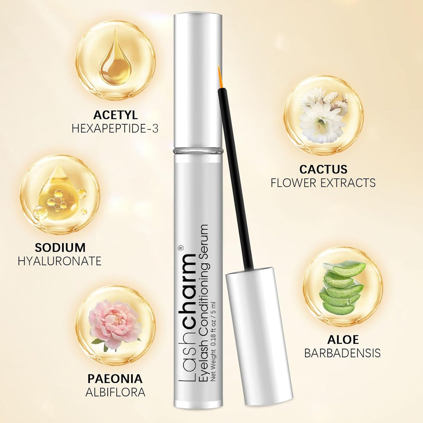 Eyelash growth serum and thickness 5mL,Eyelash serum to Grow lashes-Volumizing Lash Serum for Eyelash Growth Longer-Thicker Enhancing With Natural Formula,Vegan & Cruelty-Free for Sensitive Eyes