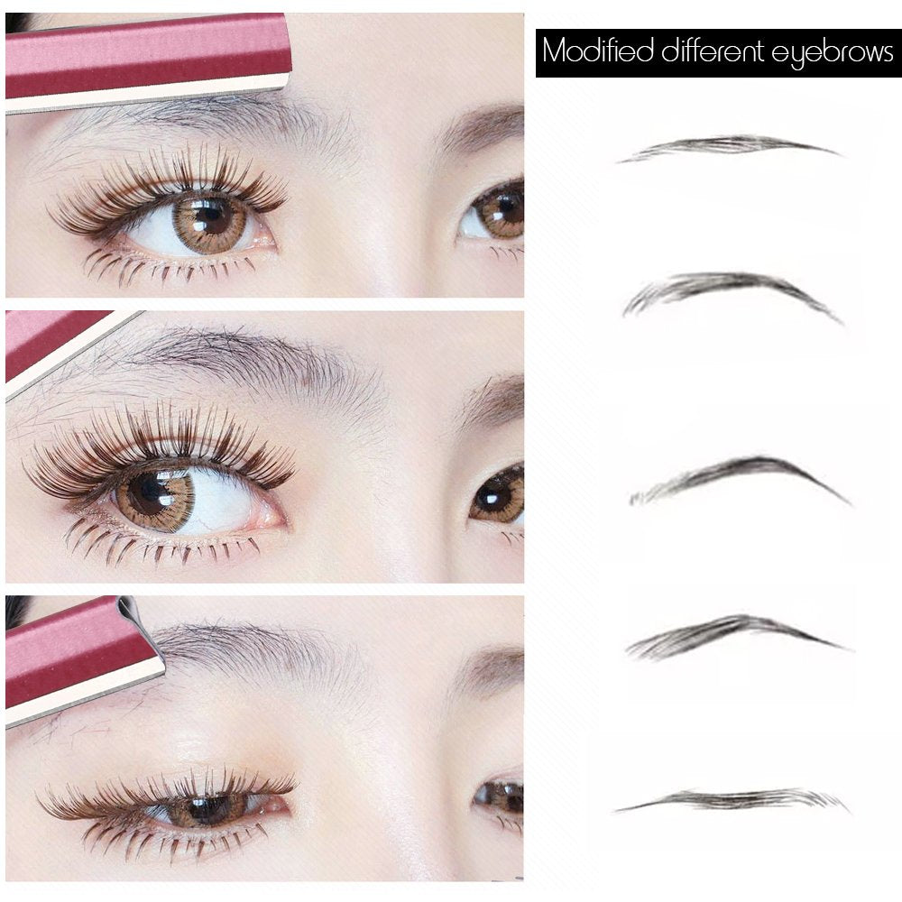 Eyebrow Razor, Eyebrow Razor Shaper for Men and Women, Grooming Shavers (red-10pcs)