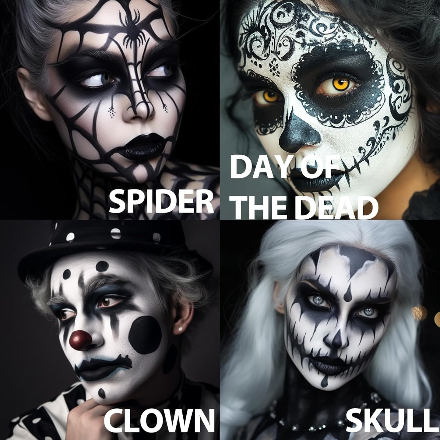 5PCS Black Face Body Paint Stick, Oil Based Face Painting Kit for Halloween Gothic Skull Skeleton Costume Cosplay Makeup, Sports Eye Black for Football, Baseball, Softball - Anti Glare Eye Stick -