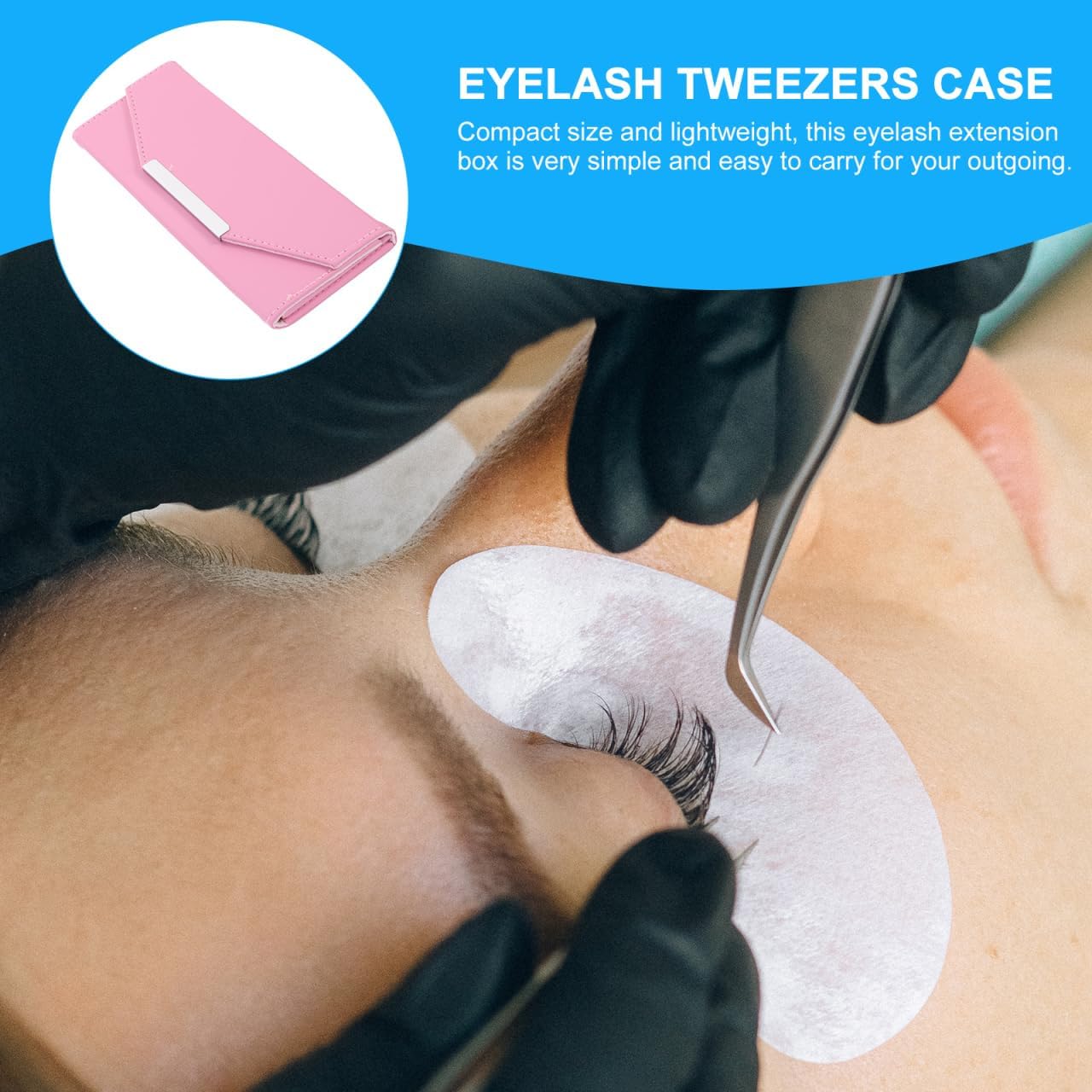 Didiseaon Eyelash Tweezers Case Portable Storage Bag for Eyelash Extension Tools Compact Lightweight Lash Tweezer Holder Box for Travel and Home