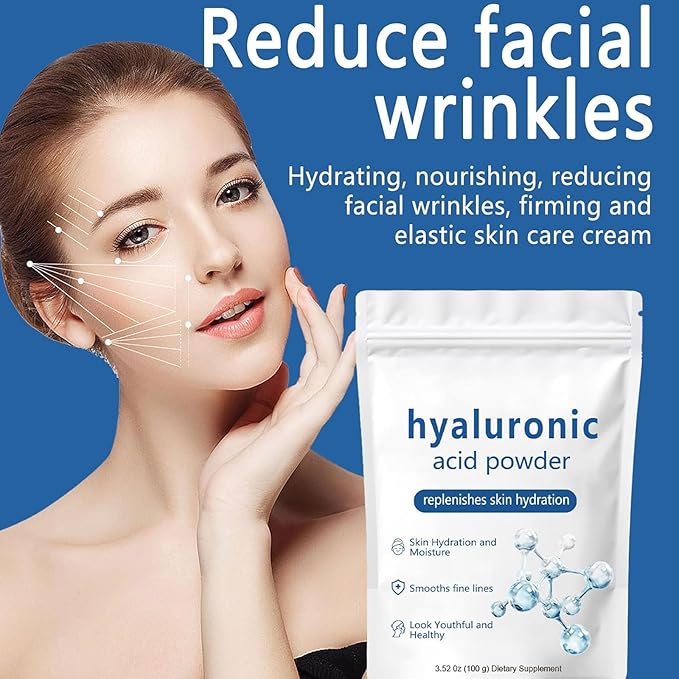 Hyaluronic Acid Powder, Hyaluronic Acid Serum, Anti-Aging Skincare, Water Soluble, Skin Hydration and Moisture Support