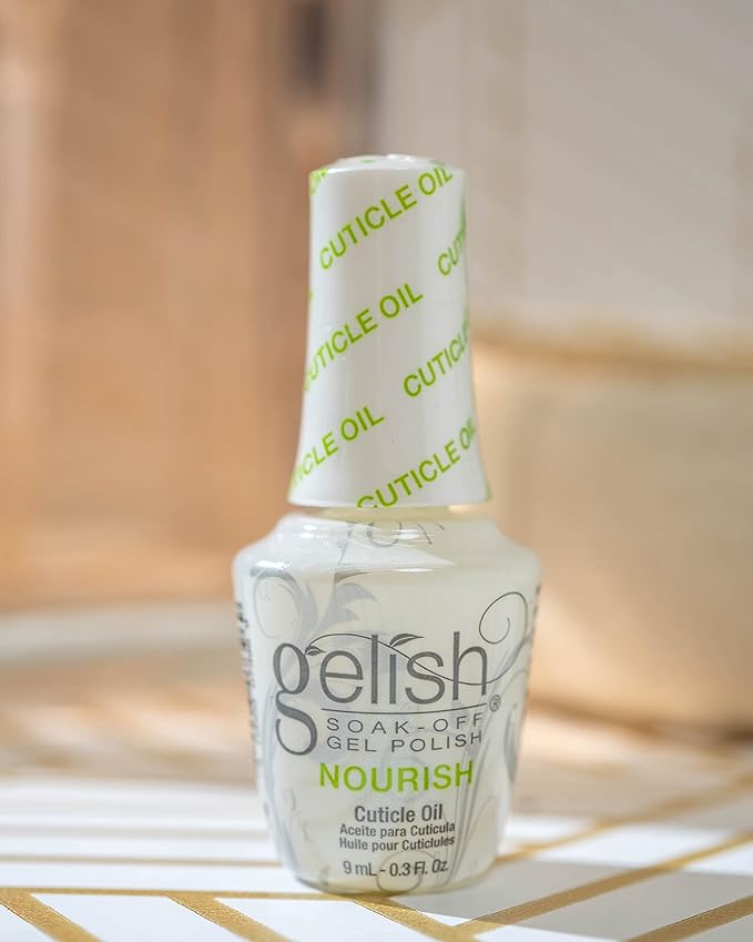 Gelish Mini Nourish Cuticle Oil - Hydrating & Nourishing Formula for Healthy Nails & Cuticles - Quick Absorbing, Non-Greasy, Ideal for Home & Professional Use (0.3 Fl Oz)