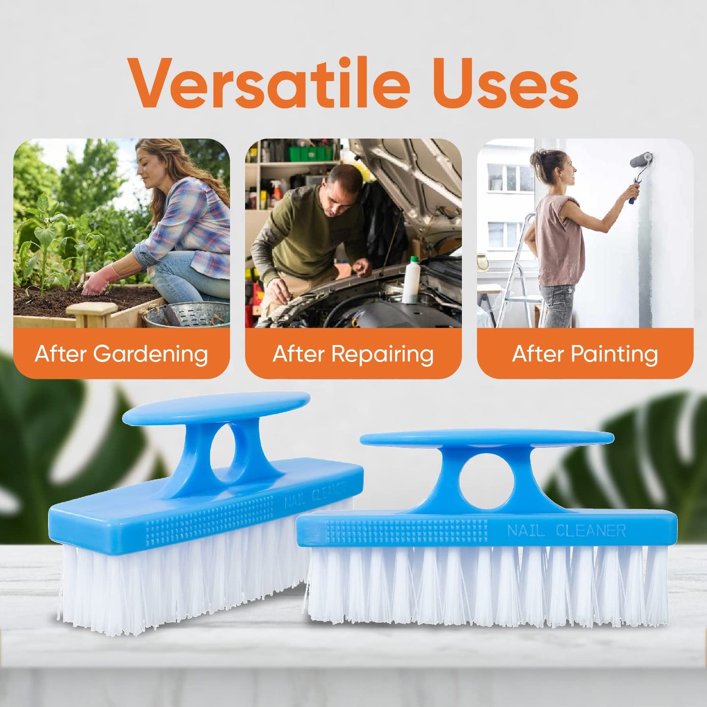 Superio Nail Brush for Cleaning Fingernails, Nail Scrubber Brush, Toe Foot Hands Fingernail Brush Cleaner- Small Scrub Brush- All-Purpose Stiff Cleaning Brush for Home, Kitchen, Work, (6, Multi)