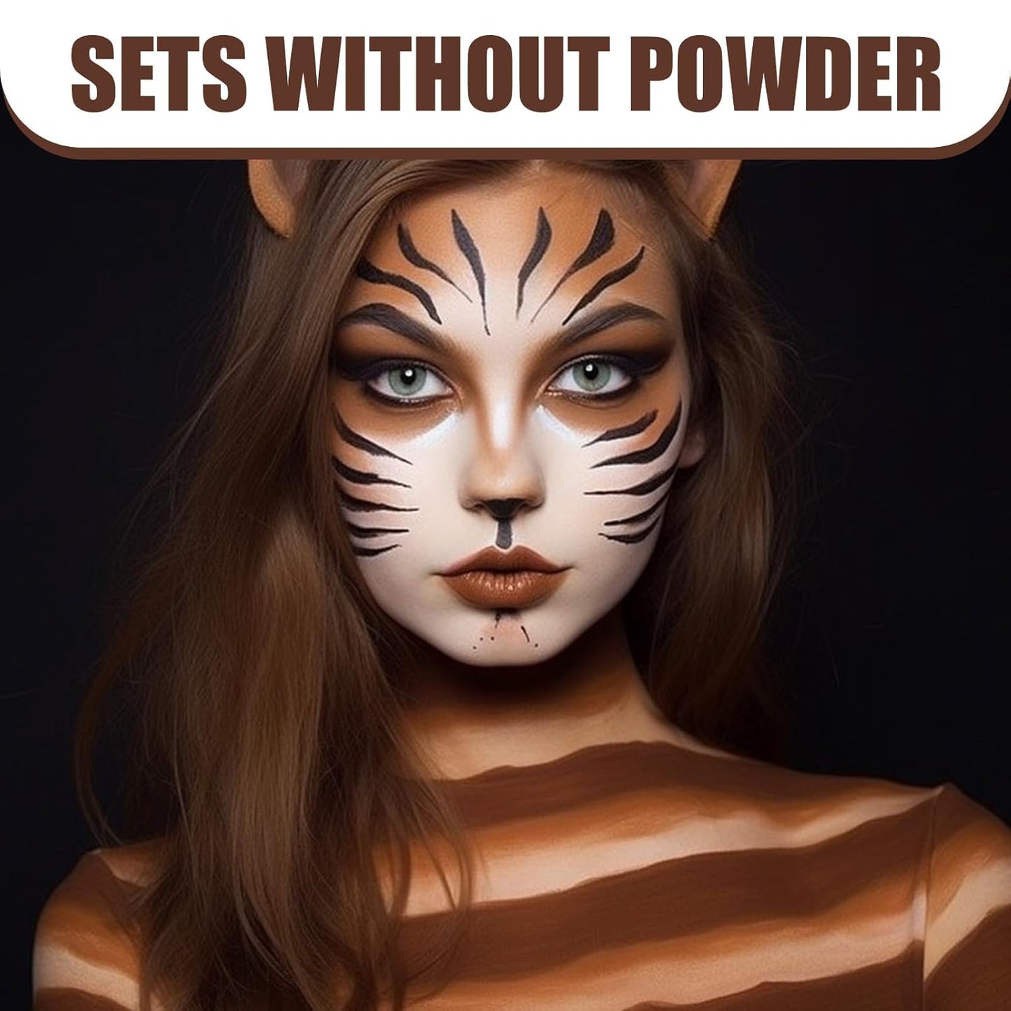 BOBISUKA Brown Face Body Paint, Water Based Face Painting for Art Theater Halloween Party Cosplay Clown SFX Makeup for Women Adults, Non-Toxic Washable