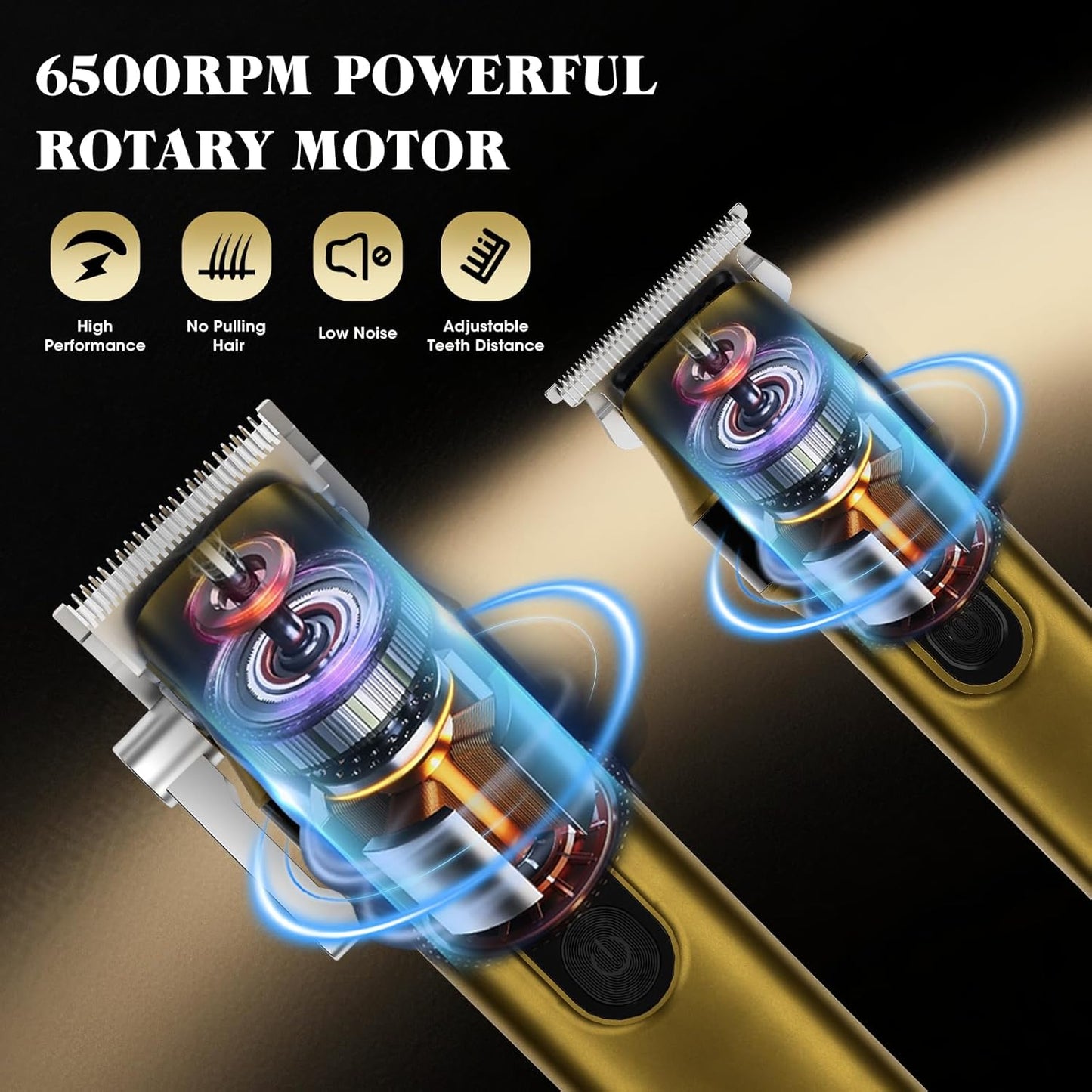 Lanumi Professional Hair Clippers for Men Cordless Cutting T-Blade Trimmer Kit Barber Clipper Trimmer Set with Travel Case Cordless USB Rechargeable Hair Cutting Kit