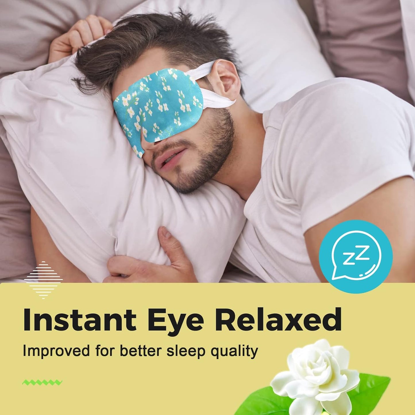 16-Pack Steam Eye Masks for Dry Eyes, Jasmine Warm Eye Mask for Tired Eyes, Relief Fatigue & Dark Circle, Heat Sleep Mask for Puffy Eye, Disposable Eye Mask, Warm Compress for Eyes, Travel Ready