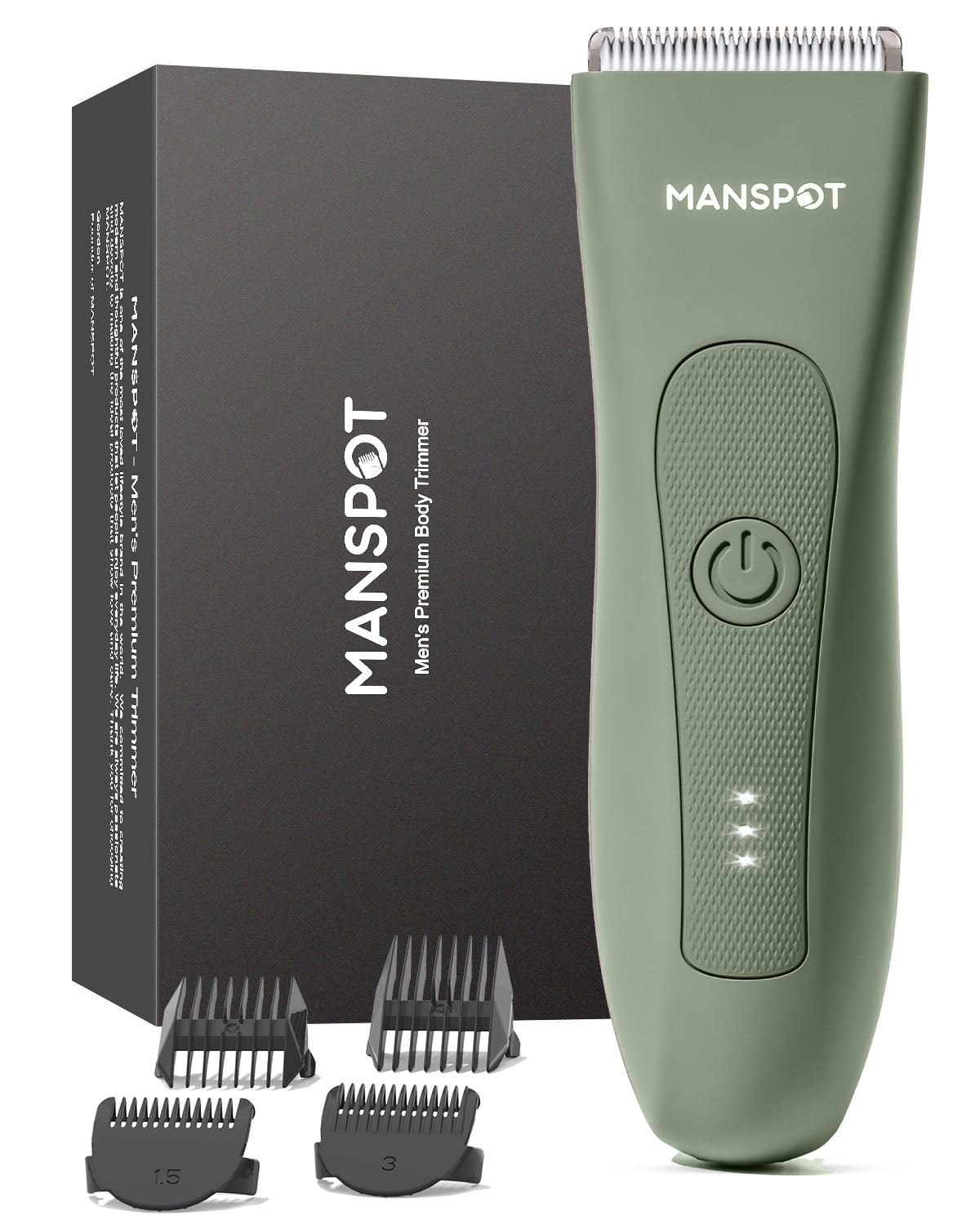 MANSPOT Manscape Hair Finishing Trimmers, Pubic Hair Trimmer for Men and Women, Electric Ball Trimmer Pubic Shaver,Hypoallergenic Ceramic Blade Heads,Waterproof Wet/Dry Groin Shaver,20 Times Usage