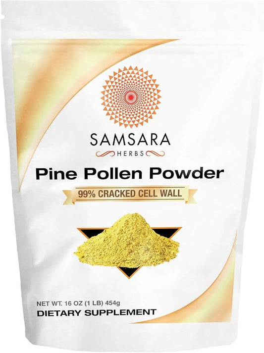 Pine Pollen Powder Wild Harvested - 99% Cracked Cell Wall (16oz/454g) Supports Healthy Energy & Longevity