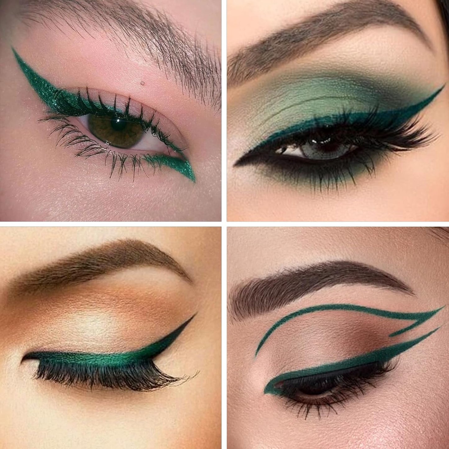 docolor Eyeliner, 2PCS Green Liquid Eyeliner Waterproof Eye Liner Pen Super Slim Precise All Day Green Eye Pencils Professional Makeup Liquid Eye Liner Pencil for Women