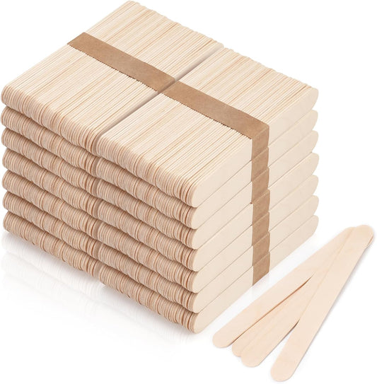 1200 Pieces Large Wooden Wax Sticks, 6-Inch Wood Waxing Sticks Wax Spatulas Applicator, Wood Craft Sticks for Body Hair Removal, Tongue Depressors, Popsicle Sticks
