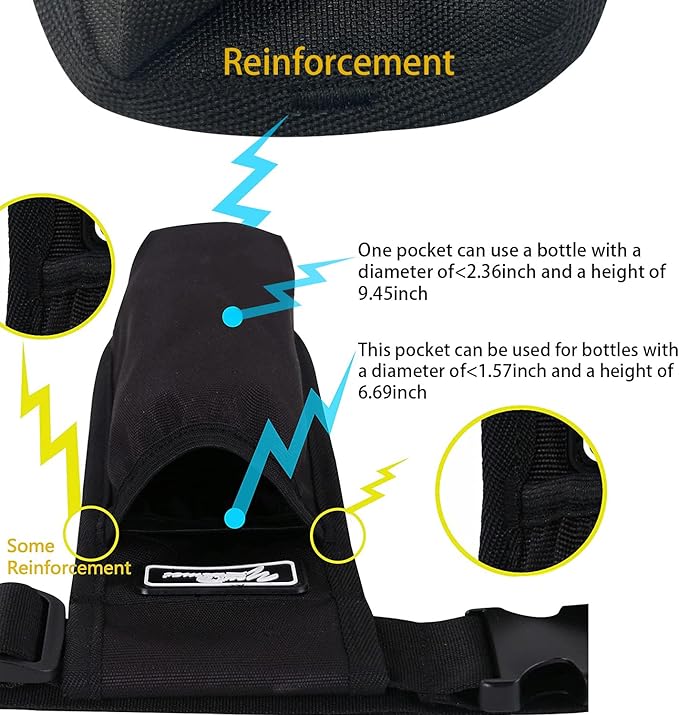 Massage Bottle Bag Massage Therapist Holster Massage Lotion Holster Massage Oil Holster（YR-1KD-Black）