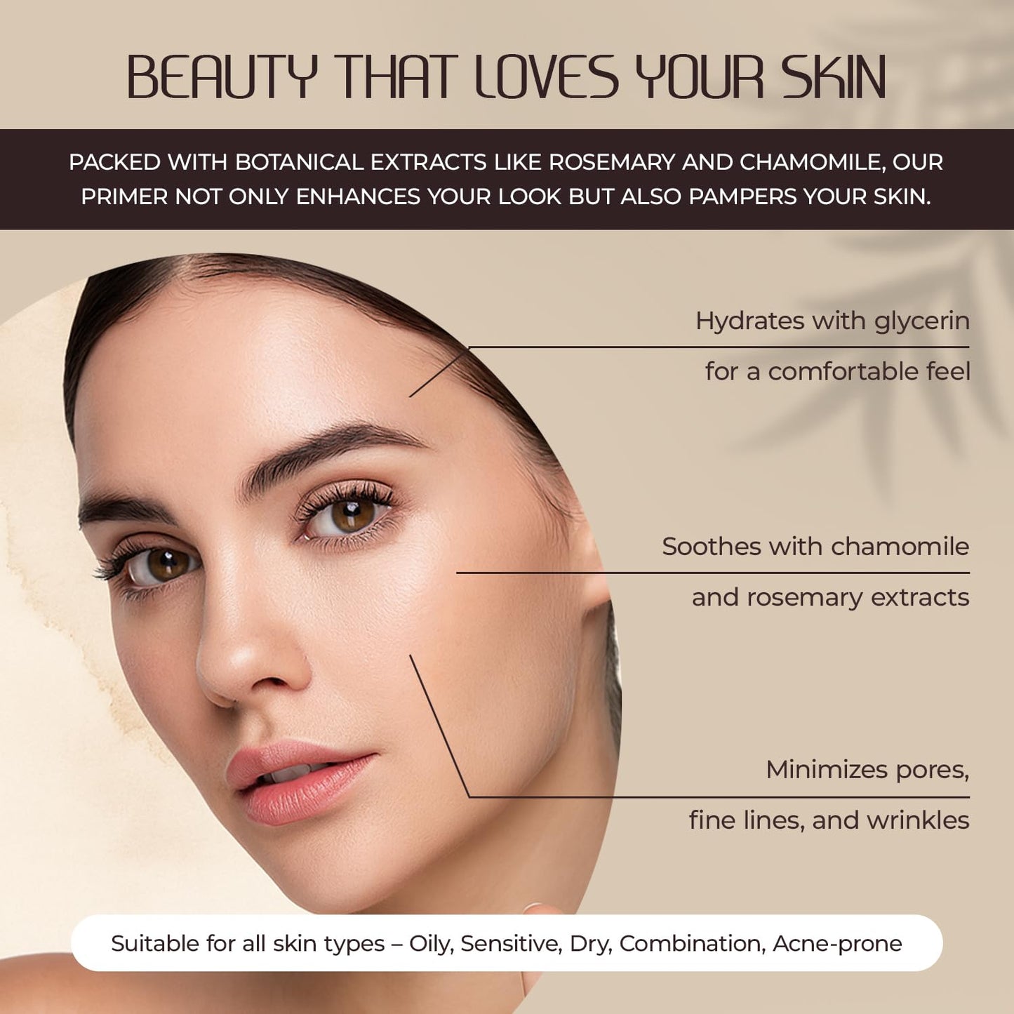 Mineral Makeup Facial Foundation Primer – Smooths Skin, Extends Makeup Wear, Controls Shine, Minimizes Pores & Fine Lines – For All Skin Types – Vegan, Paraben Free, Cruelty-Free – 1 fl oz (30 mL)