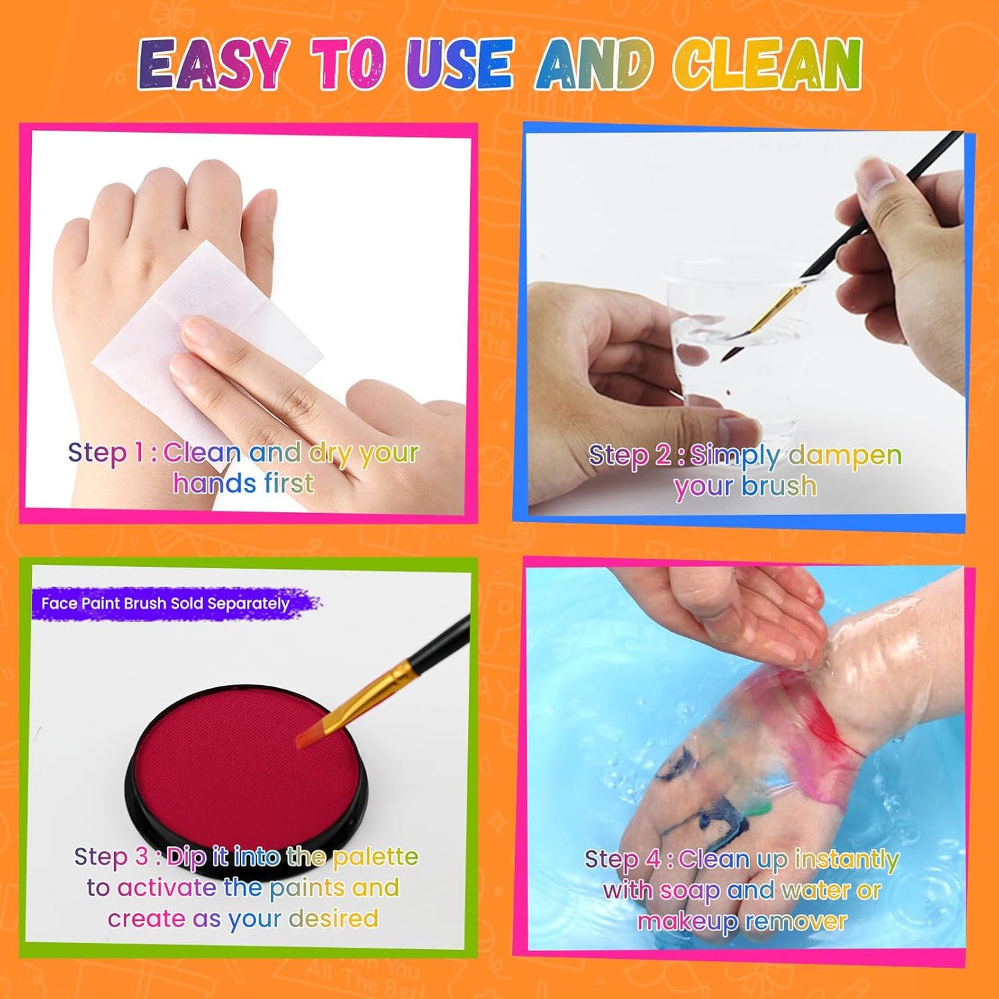 Red Face Paint, Water Based Facepaint, Non Toxic Red Body Paint, High Pigment Face Painting for Halloween, Easter, Costume, Cosplay, Clown Makeup 1.06 Oz.