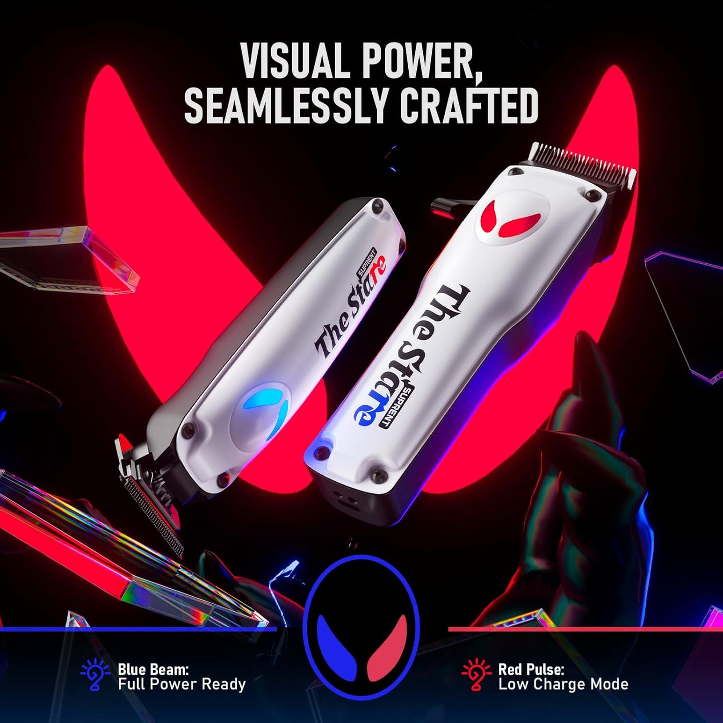 SUPRENT Hair Clippers for Men Professional – 7500 RPM Cordless Hair Cutting Kit, Electric Clippers and Trimmer Combo Set, Rechargeable Haircut Kit for Barber & Home Use (White)