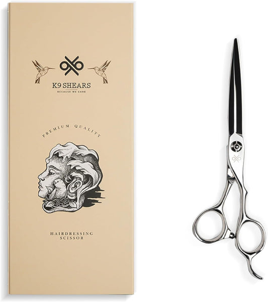 6.3" Professional Hair Scissors – Barber Shears Made with Premium VG10 Steel, Special Blade Angle, Ideal for Straight Cutting and Slide Cutting, Lightweight, Razor-Sharp, Ergonomic Handle | K9 Shears