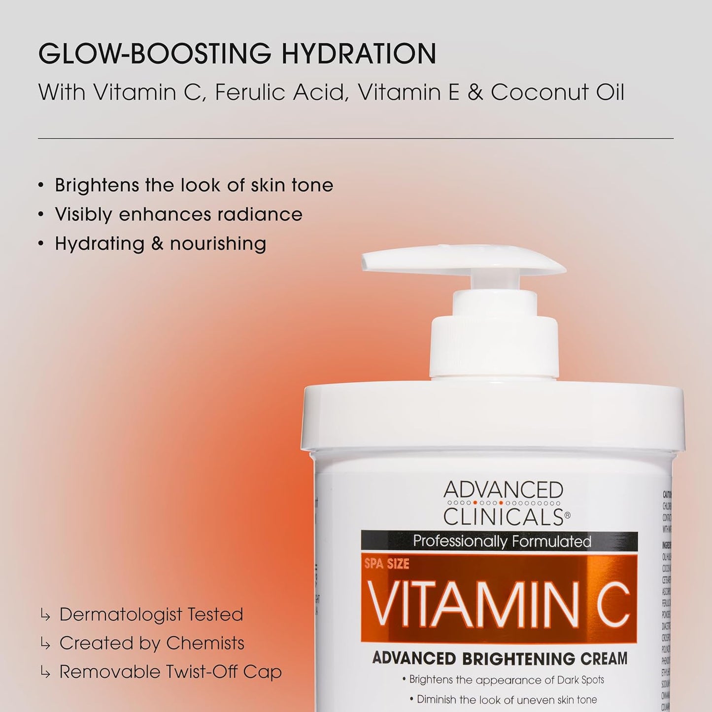 Advanced Clinicals Retinol Body Lotion + Brightening Vitamin C Lotion 2pc Skincare Set For Women & Men | Body Cream & Face Moisturizer Set Helps Improve The Look Of Dark Spots & Uneven Skin Tone, 2PC