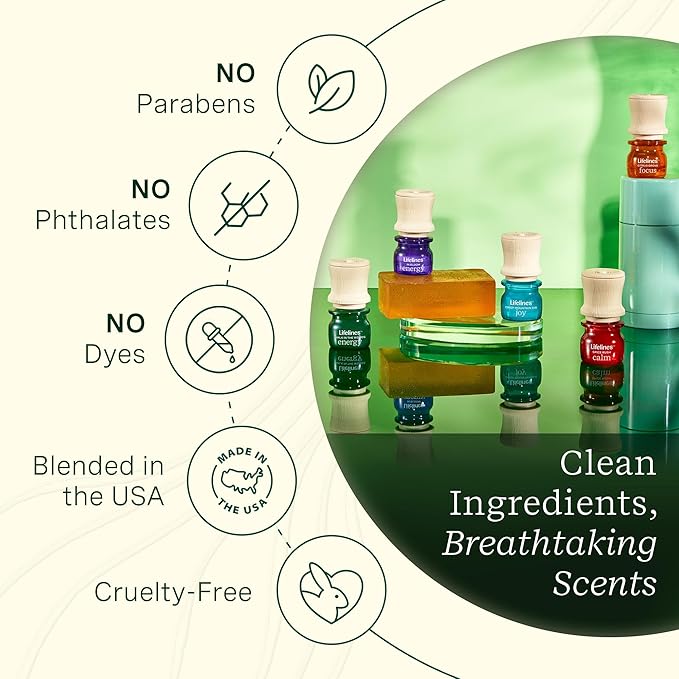 Lifelines Essential Oil Blends, 2-Pack - Blended Essential Oils with Mess-Free Precision Pump for Aromatherapy Diffusers - Long-Lasting Scented Fragrance - Walk in The Woods (Joy & Energy)