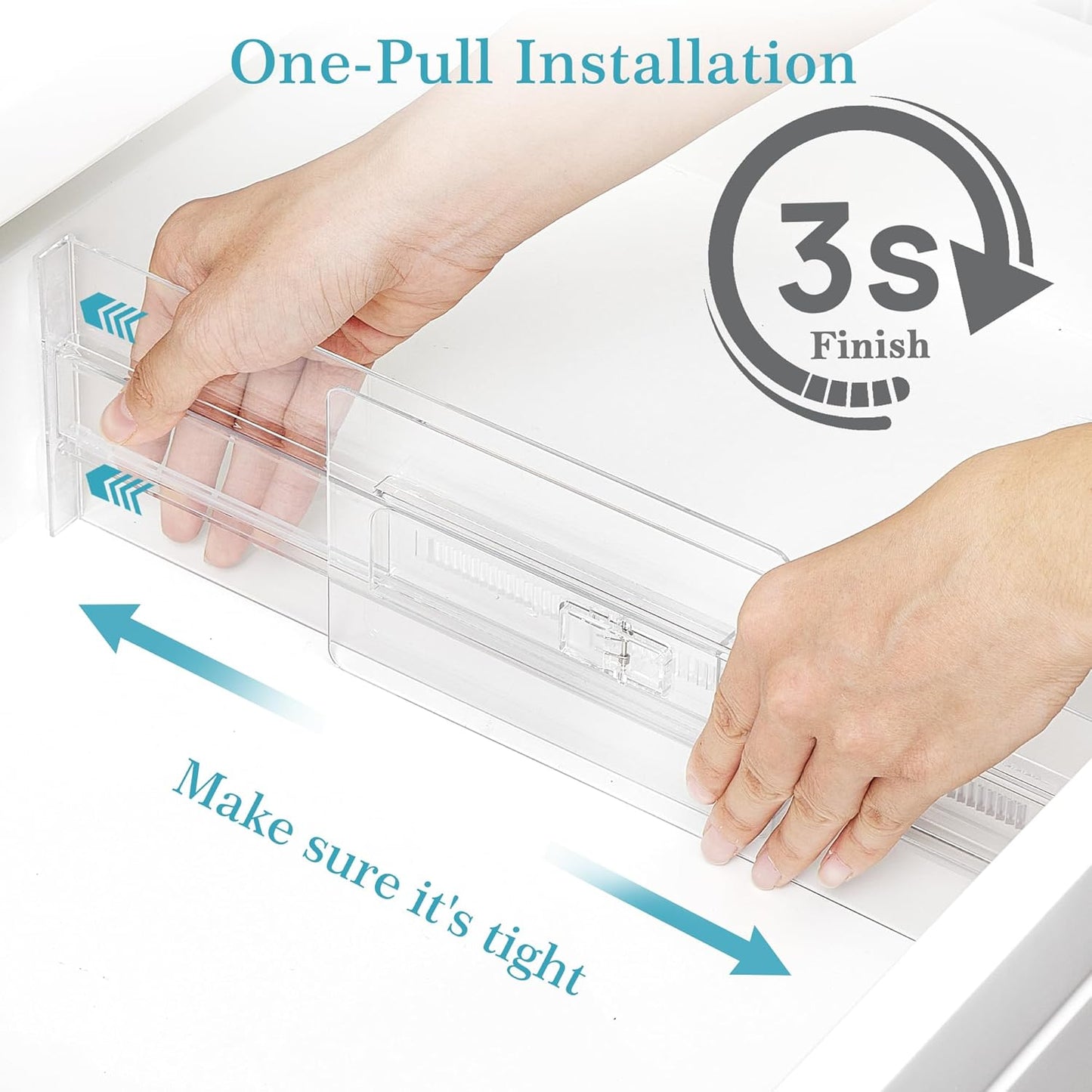 Vtopmart 14 Pack Drawer Dividers for Clothes, 4" High 10.2"-16.5" Adjustable Expandable Dresser Drawer Organizer, Clear Plastic Separators for Dresser, Baby Clothing, Underwear, Cosmetic, Toiletries