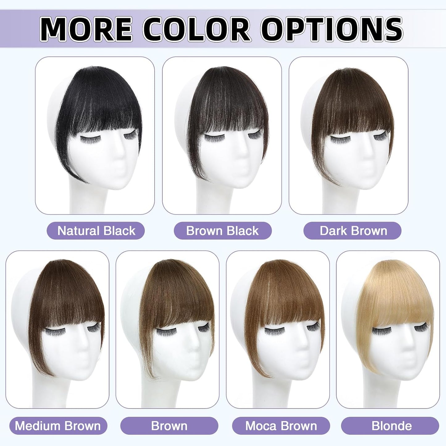 Wispy Bangs Hair Clip, 100% Human Hair Clip In Moca Brown Bangs for Women, Soft Layered Fake Bangs with Feathered Fringe, Easy Clip-On Design for Daily Wear & Halloween