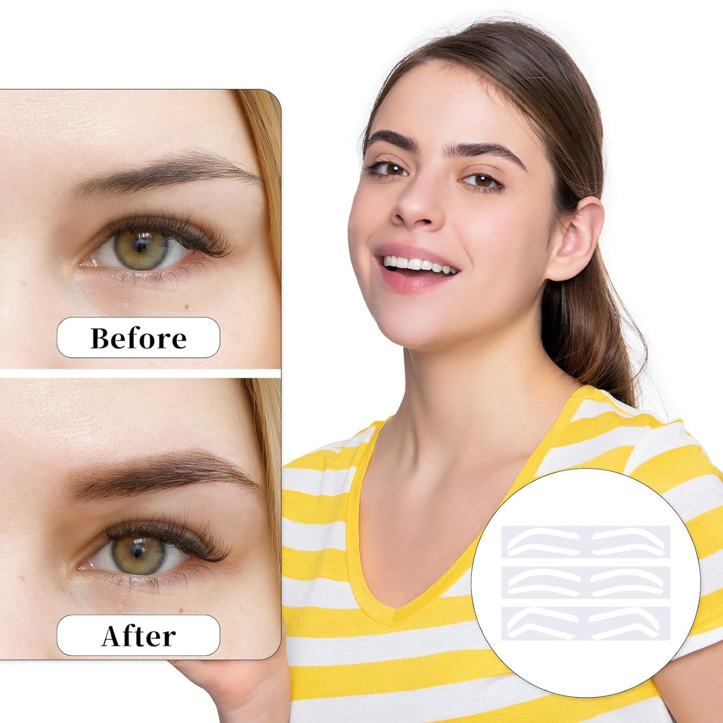 48 Pairs Airbrush Eyebrow Sticker Stencils Disposable Brow Shaping Sticker Eyebrow Shape Tape Adhesive Eyebrow Template Sticker Eyebrow Stamp Airbrush Brows Tape for Eyebrow Tinting Makeu