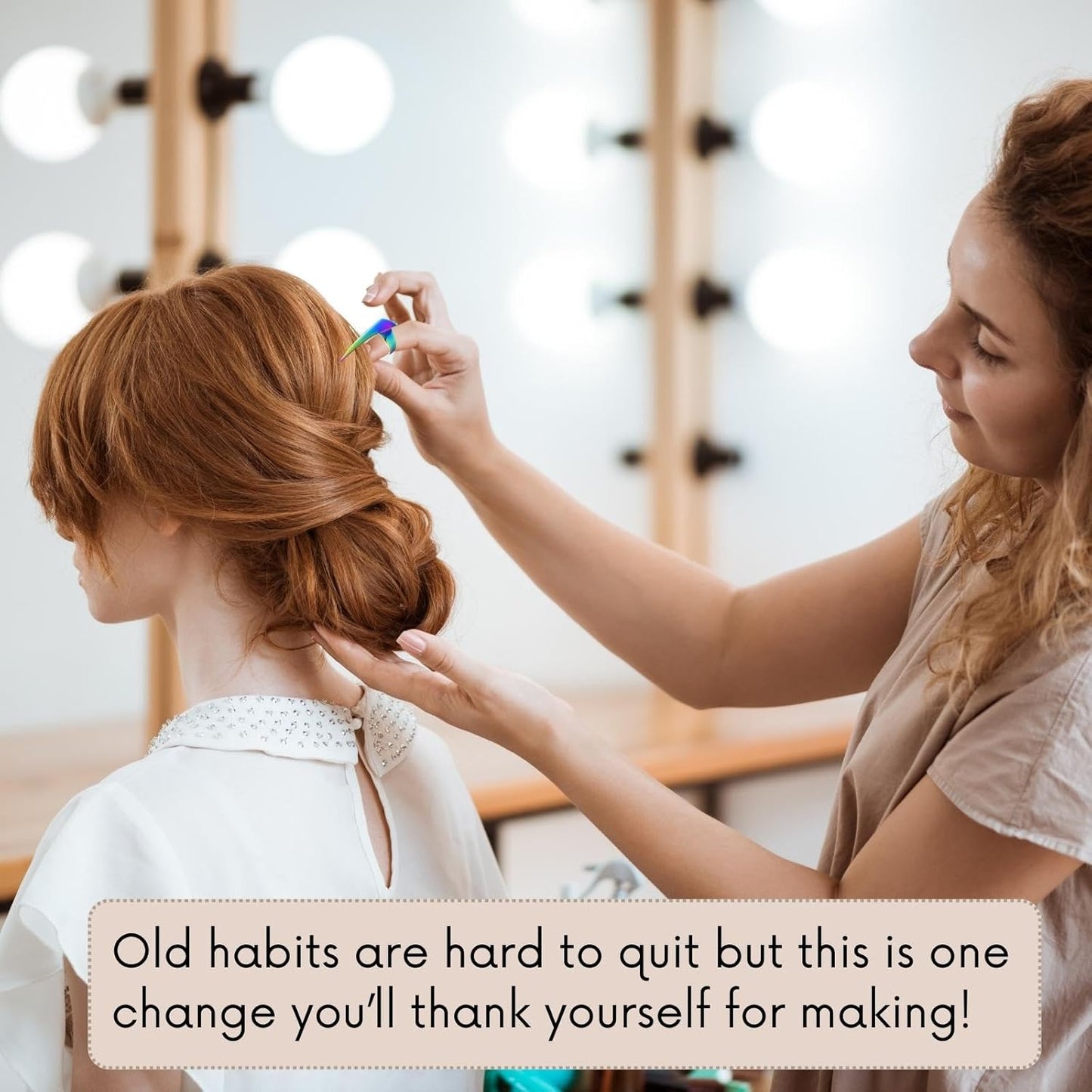 My Hair Tools Hair Parting & Sectioning Ring - Stainless Steel Finger Braiding Hair Pick Tools for Durable Dreadlocks Wig, Weaving & Quick Installation of Human Hair Extension Tools (1PC, Rainbow)