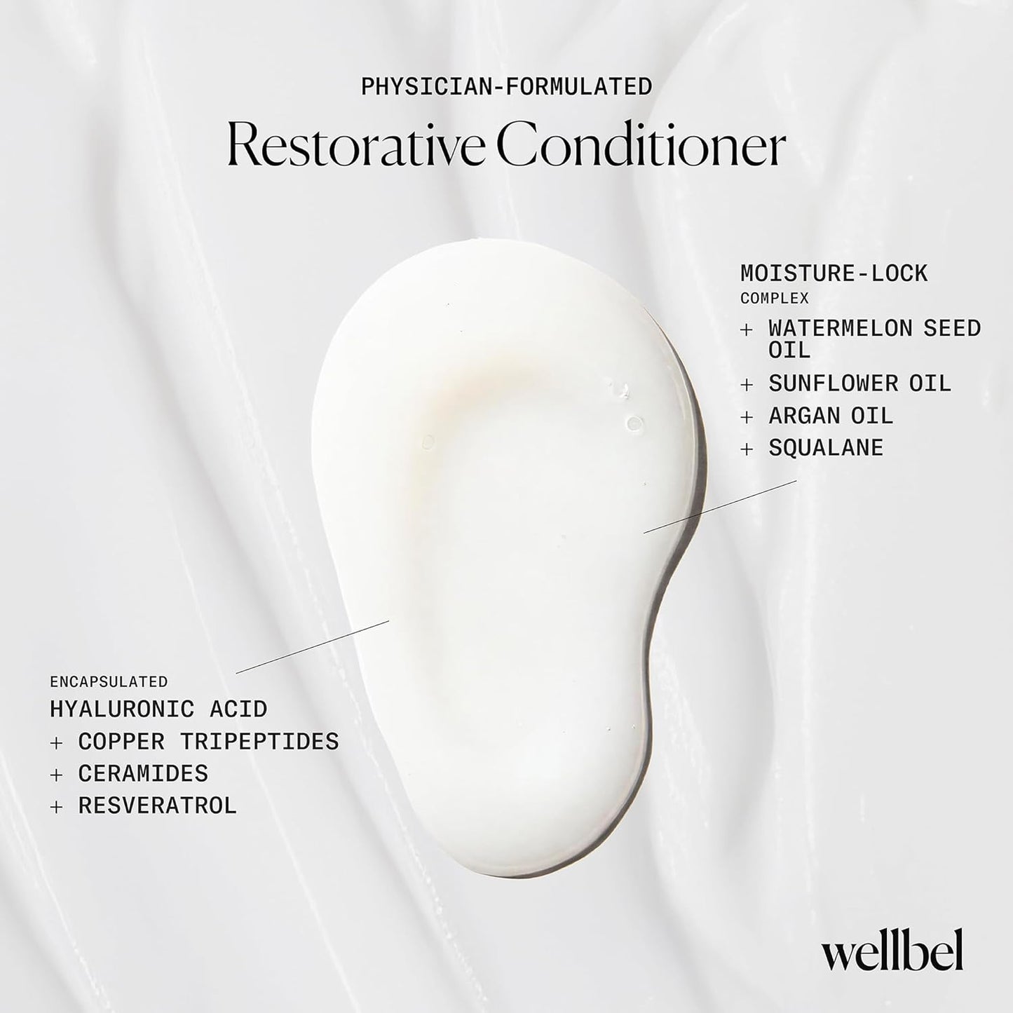 Restorative Conditioner – Lightweight Hydrating Conditioner with Hyaluronic Acid & Peptides – Frizz Control for All Hair Types – Sulfate-Free, Color-Safe (8.45 oz)