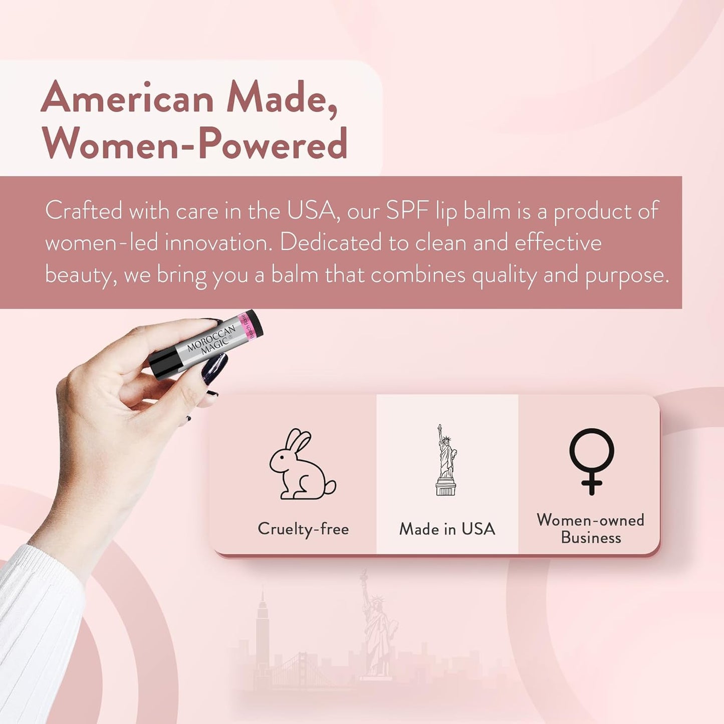 Moroccan Magic Beach Rose SPF 15 Lip Balm - Rose Vanilla | Argan Oil & Essential Oils | Family Owned | Cruelty Free | 2 Pack