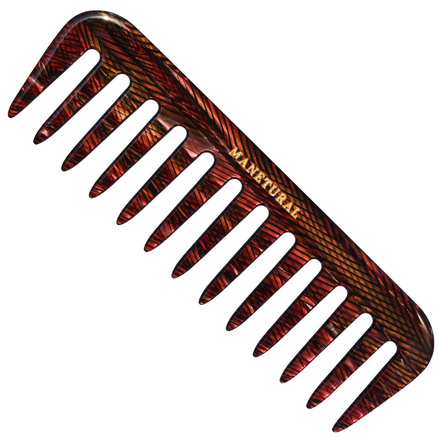S1 Elegant Wide-Tooth Comb – Lightweight, Travel-Friendly, and Stylish Design for Tangle-Free Hair (Deep red)