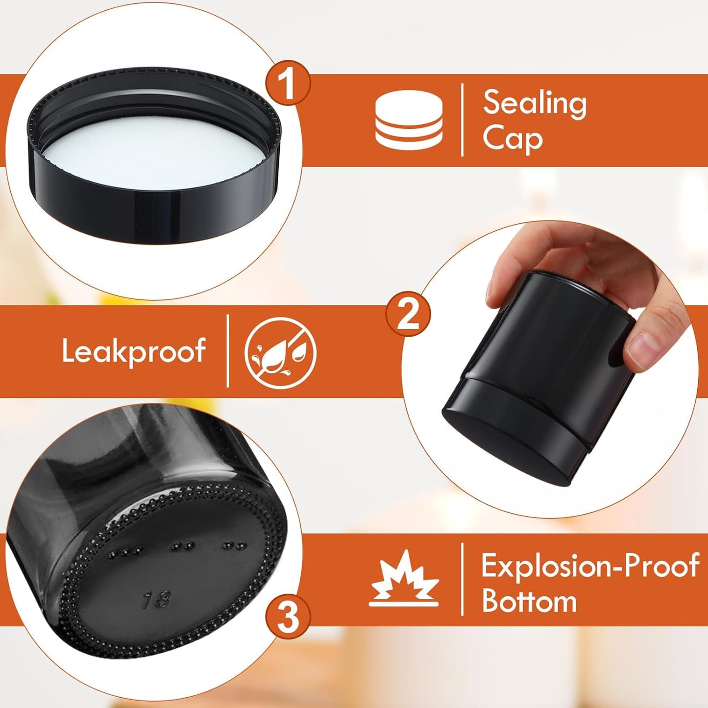 Norme 4 oz Glass Jars with Lids Leakproof Round Airtight Empty Cosmetic Jars with Inner Liners Lid for Storing Lotions Powder Ointments Candle Making Tins(96 Pcs,Black)