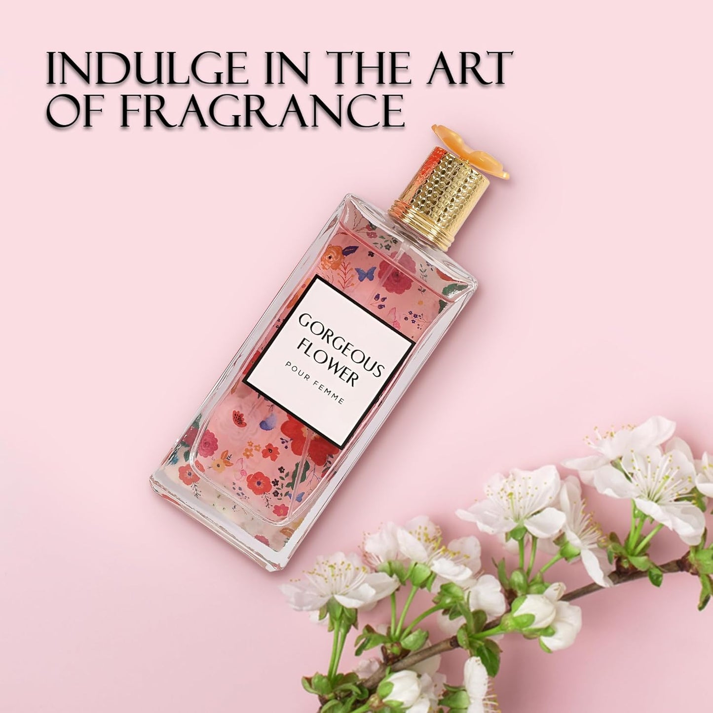 Gorgeous Flower Eau de Parfum for Women - 100ml Floral & Fruity Perfume with Lavender, Coconut, Vanilla & Pear, Long-Lasting Feminine Fragrance
